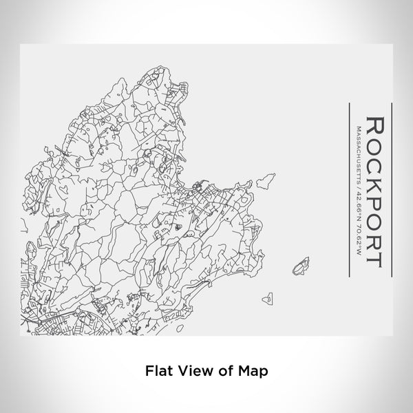 Rendered View of Rockport Massachusetts Map Engraving on 20oz Stainless Steel Insulated Bottle with Bamboo Top in White