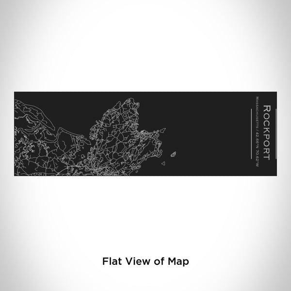 Rendered View of Rockport Massachusetts Map Engraving on 10oz Stainless Steel Insulated Cup with Sliding Lid in Black