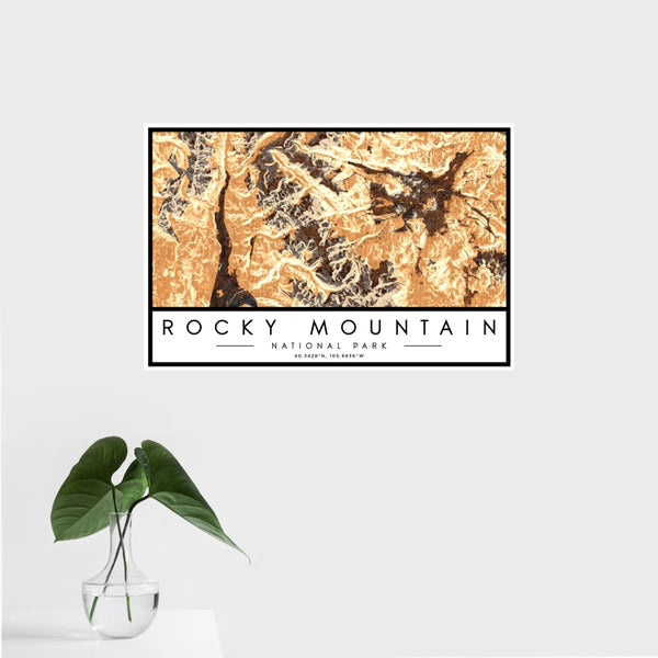 Rocky Mountain National Park - Colorado Map Print in Ember