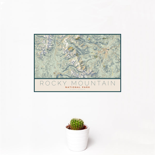 Rocky Mountain National Park - Colorado Map Print in Woodblock