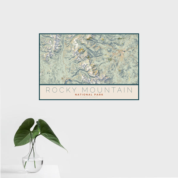 Rocky Mountain National Park - Colorado Map Print in Woodblock