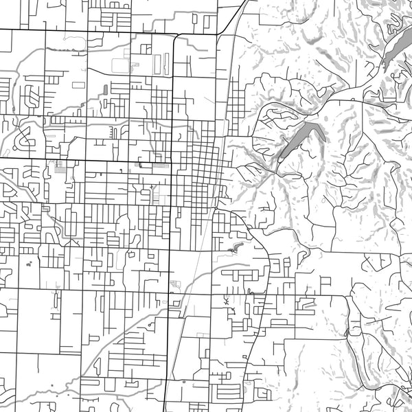 Rogers Arkansas Map Print in Classic Style Zoomed In Close Up Showing Details