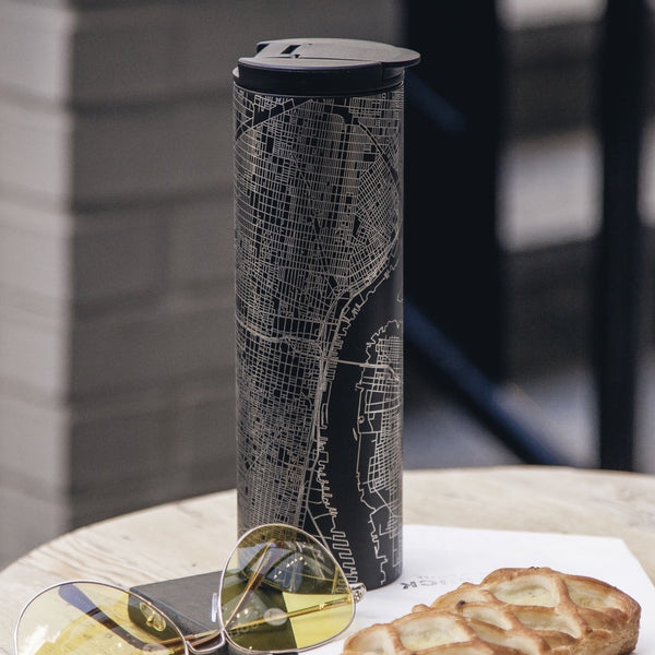 Round Top - Texas Map Tumbler in Matte Black