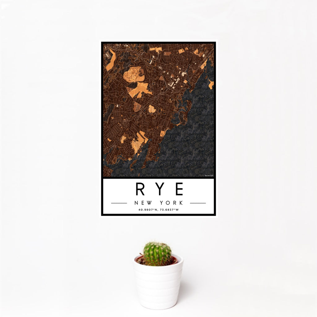 Rye - New York Map Print in Ember