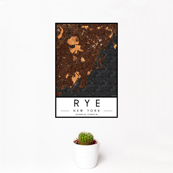 Rye - New York Map Print in Ember