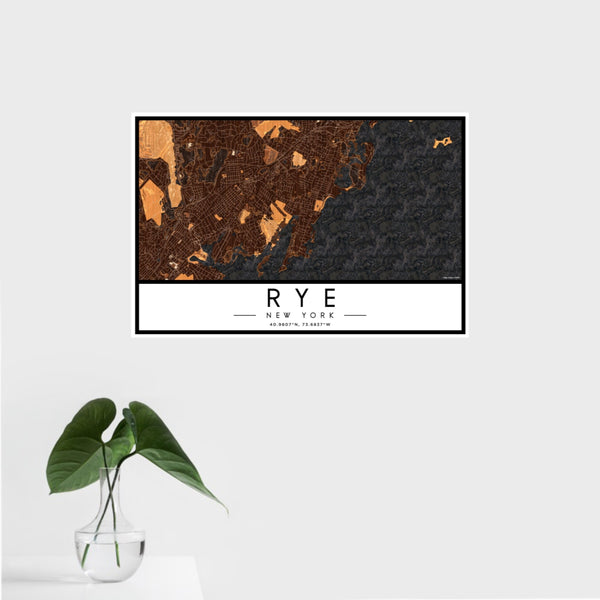 Rye - New York Map Print in Ember