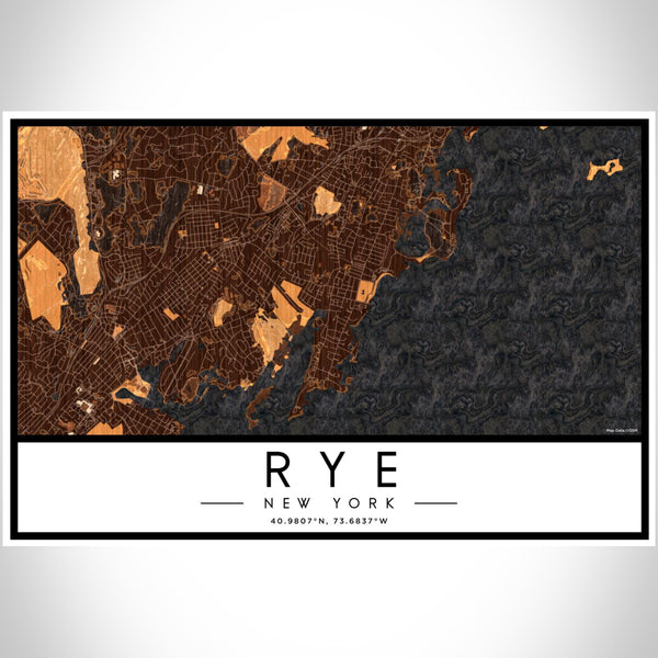 Rye - New York Map Print in Ember