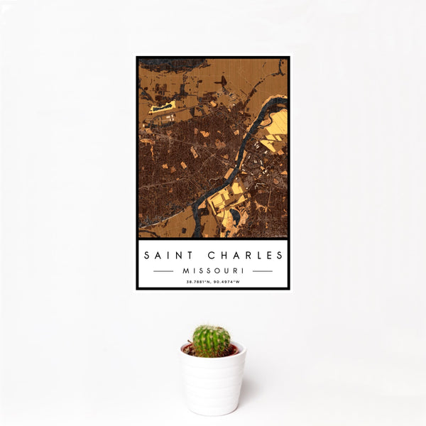 Saint Charles - Missouri Map Print in Ember