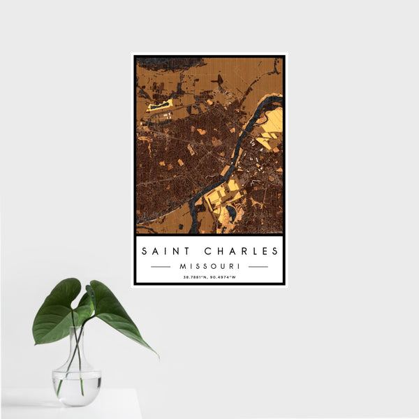 Saint Charles - Missouri Map Print in Ember