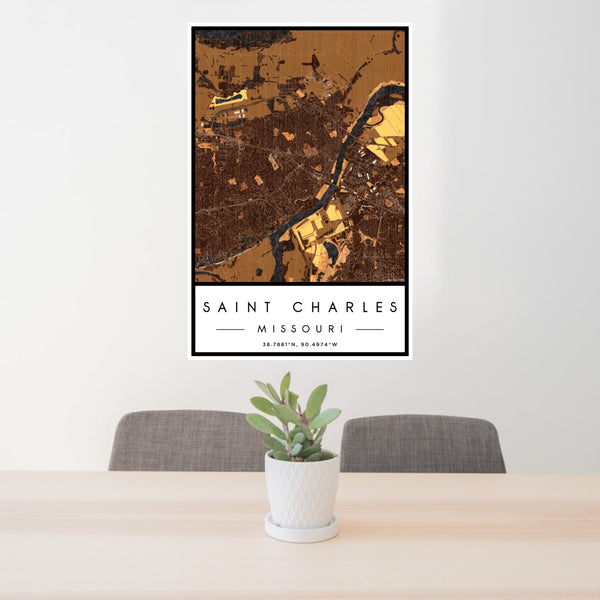Saint Charles - Missouri Map Print in Ember