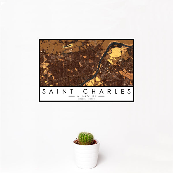 Saint Charles - Missouri Map Print in Ember