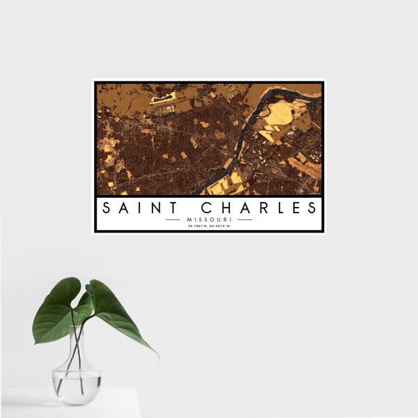 Saint Charles - Missouri Map Print in Ember