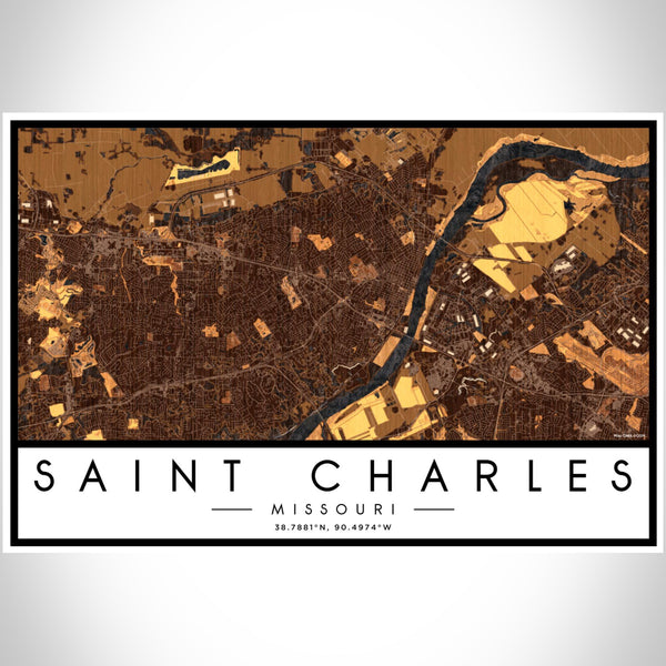 Saint Charles - Missouri Map Print in Ember