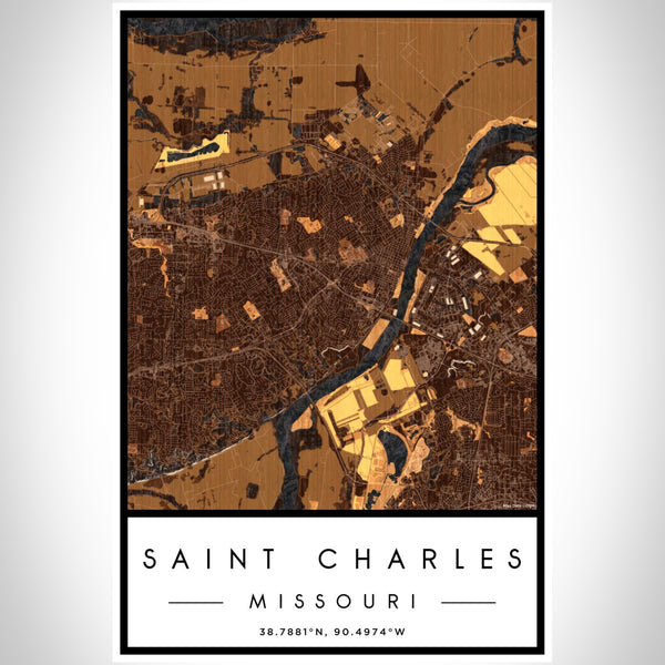 Saint Charles - Missouri Map Print in Ember