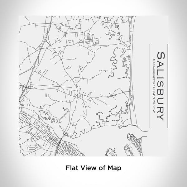 Rendered View of Salisbury Massachusetts Map Engraving on 17oz Stainless Steel Insulated Tumbler in White