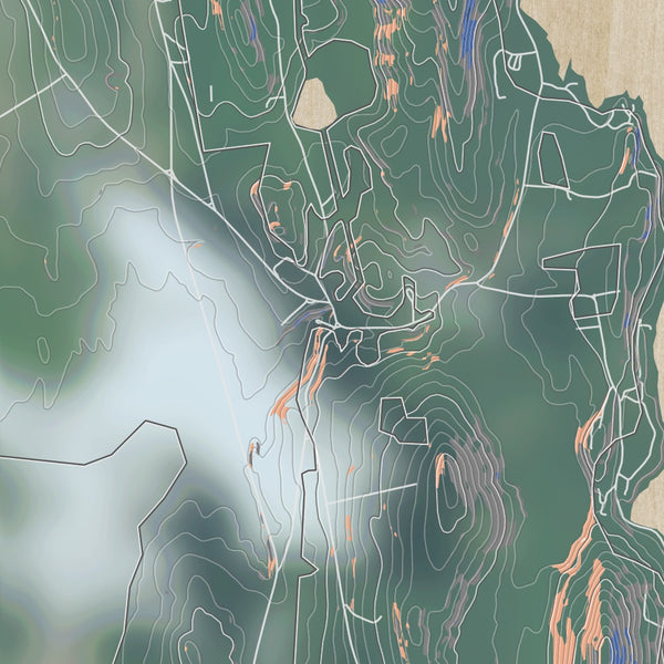 Salisbury Vermont Map Print in Afternoon Style Zoomed In Close Up Showing Details