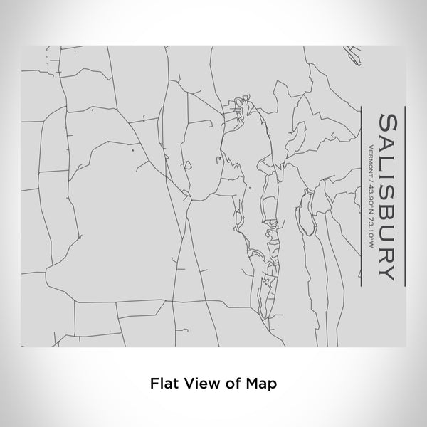 Rendered View of Salisbury Vermont Map Engraving on 20oz Stainless Steel Insulated Bottle with Bamboo Top