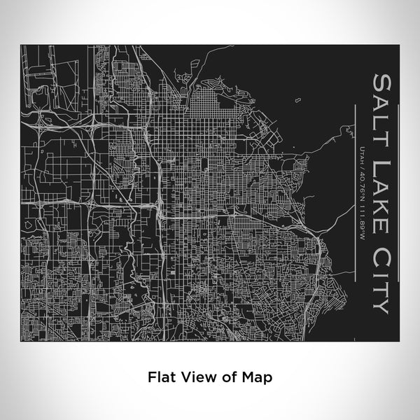 Salt Lake City - Utah Map Bottle with Bamboo Top in Matte Black