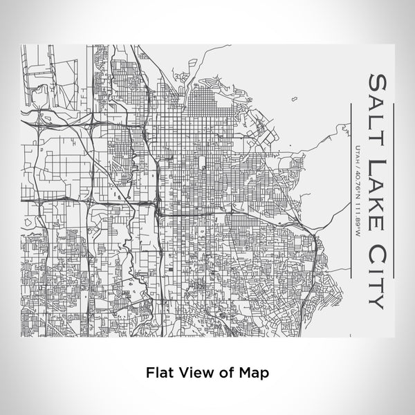 Rendered View of Salt Lake City Utah Map Engraving on 20oz Stainless Steel Insulated Bottle with Bamboo Top in White