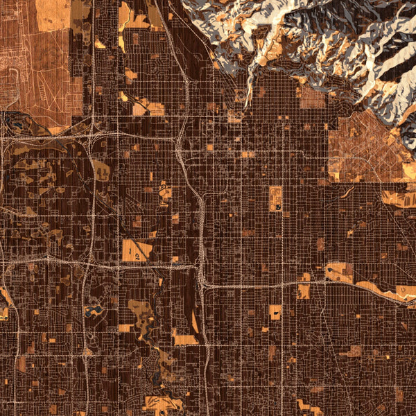 Salt Lake City - Utah Map Print in Ember