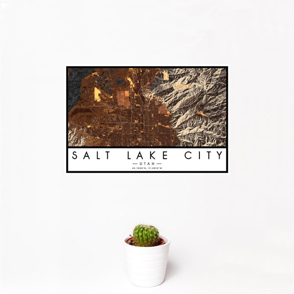 Salt Lake City - Utah Map Print in Ember