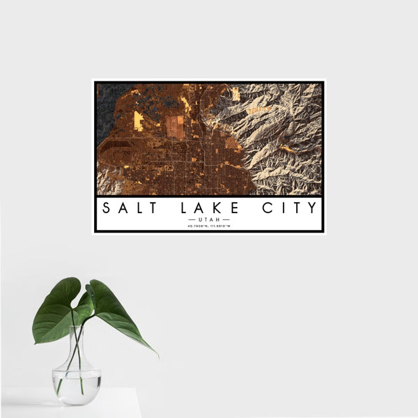 Salt Lake City - Utah Map Print in Ember