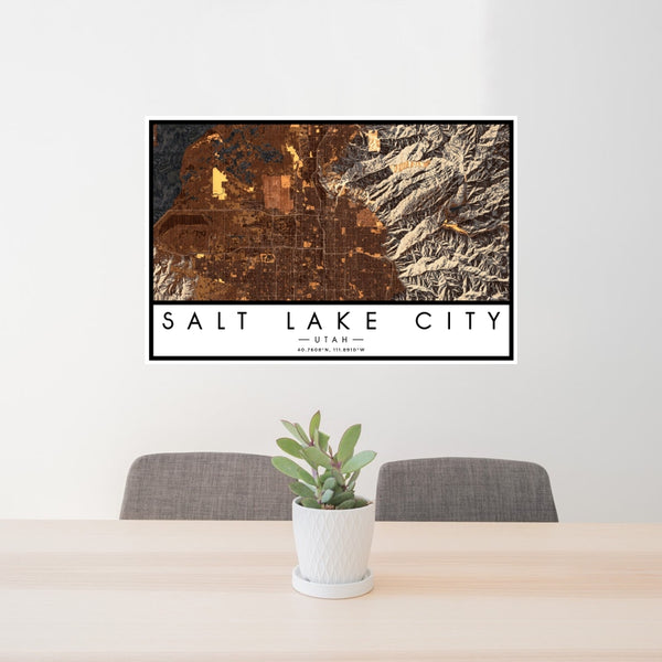Salt Lake City - Utah Map Print in Ember