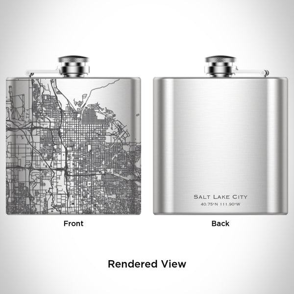 Salt Lake City - Utah Map Hip Flask