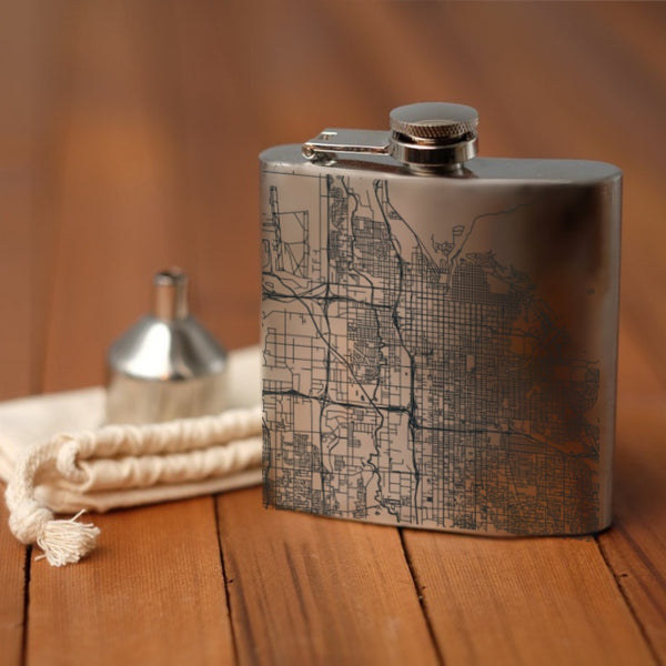Salt Lake City - Utah Map Hip Flask