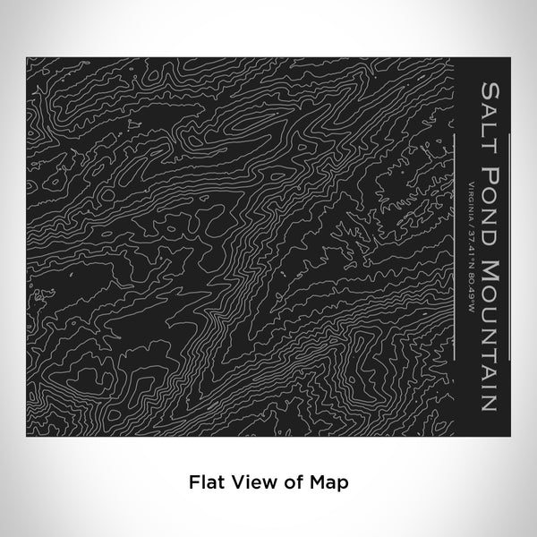 Rendered View of Salt Pond Mountain Virginia Map Engraving on 20oz Stainless Steel Insulated Bottle with Bamboo Top in Black