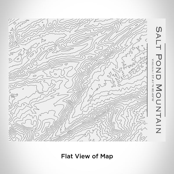 Rendered View of Salt Pond Mountain Virginia Map Engraving on 20oz Stainless Steel Insulated Bottle with Bamboo Top in White