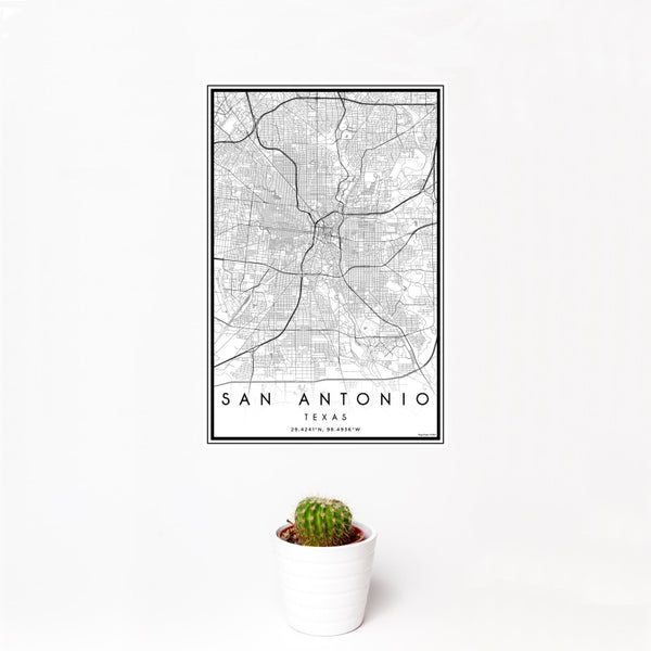 San Antonio - Texas Classic Map Print