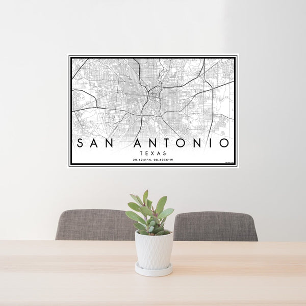 San Antonio - Texas Classic Map Print