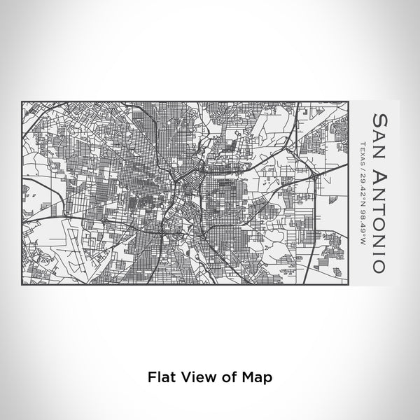 Rendered View of San Antonio Texas Map Engraving on 17oz Stainless Steel Insulated Cola Bottle in White