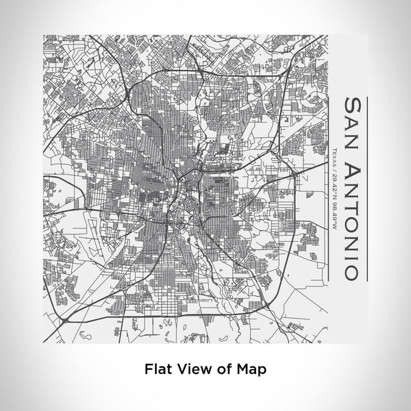 Rendered View of San Antonio Texas Map Engraving on 17oz Stainless Steel Insulated Tumbler in White