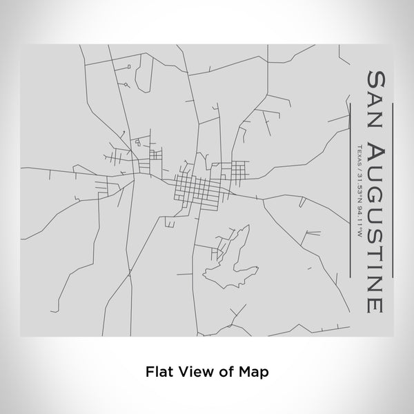 Rendered View of San Augustine Texas Map Engraving on 20oz Stainless Steel Insulated Bottle with Bamboo Top