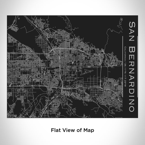 San Bernardino - California Map Bottle with Bamboo Top in Matte Black
