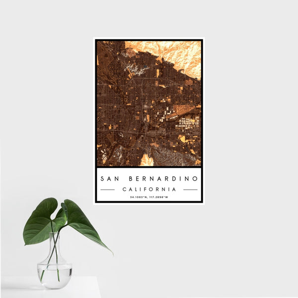 San Bernardino - California Map Print in Ember