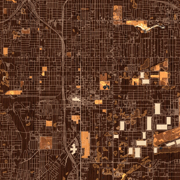 San Bernardino - California Map Print in Ember