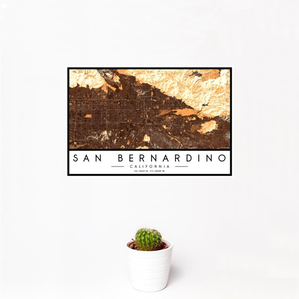 San Bernardino - California Map Print in Ember