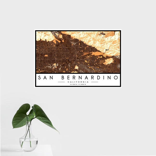 San Bernardino - California Map Print in Ember