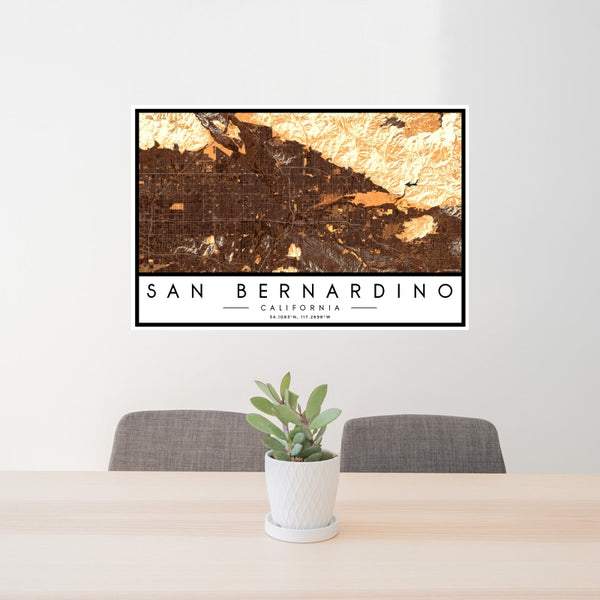 San Bernardino - California Map Print in Ember