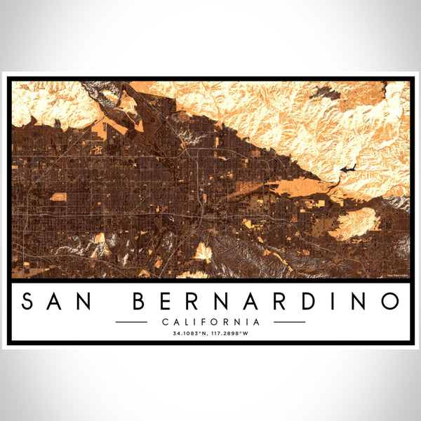 San Bernardino - California Map Print in Ember