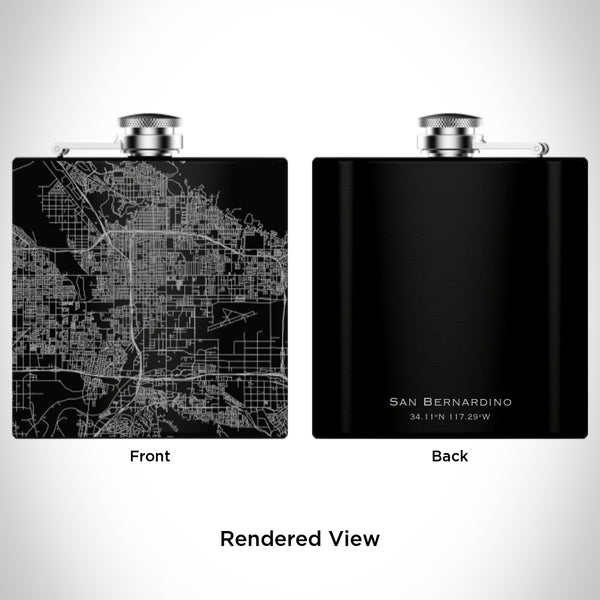 San Bernardino - California Map Hip Flask in Matte Black