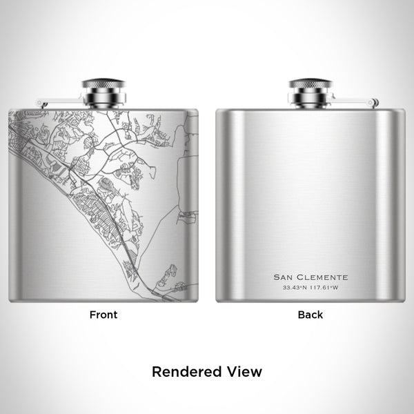 San Clemente - California Map Hip Flask