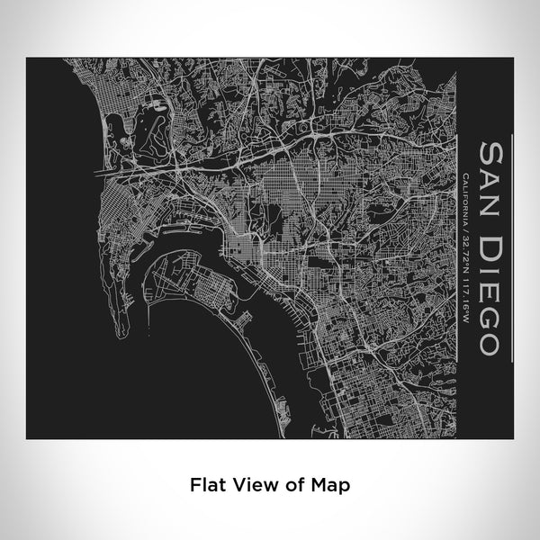 San Diego - California Map Bottle with Bamboo Top in Matte Black