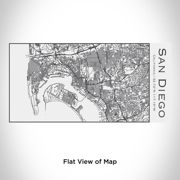 Rendered View of San Diego California Map Engraving on 17oz Stainless Steel Insulated Cola Bottle in White