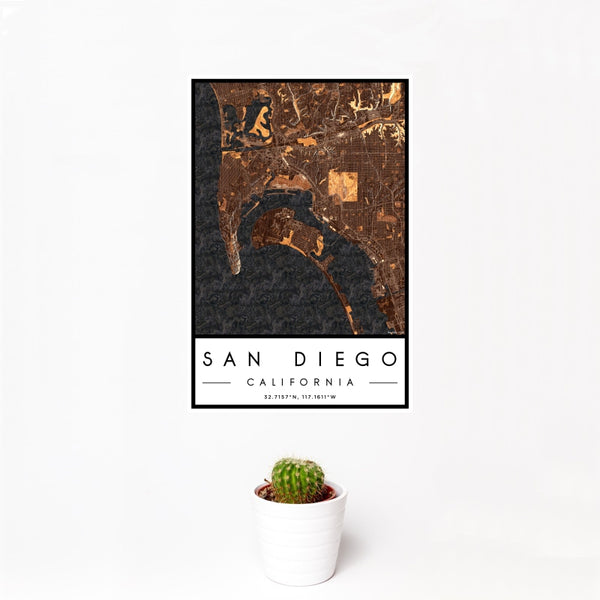 San Diego - California Map Print in Ember
