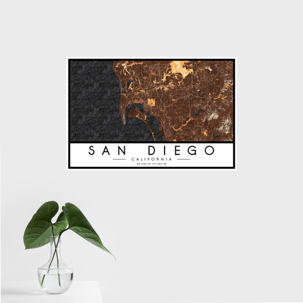 San Diego - California Map Print in Ember