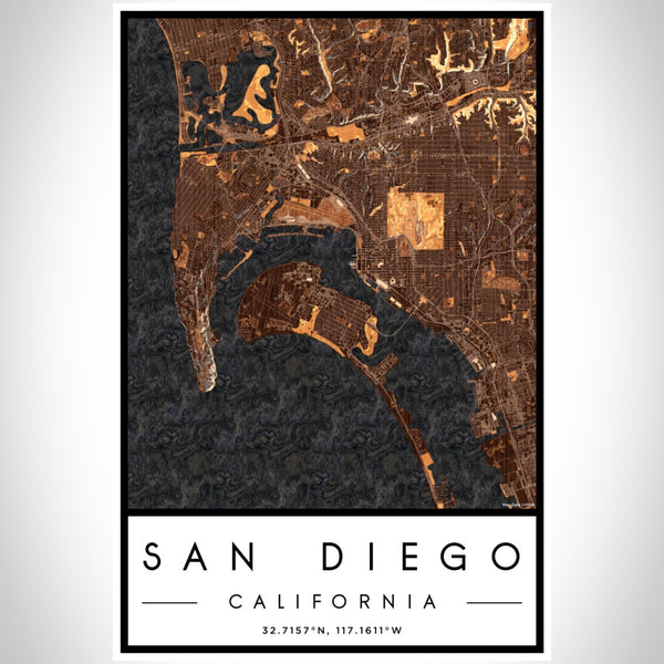 San Diego - California Map Print in Ember